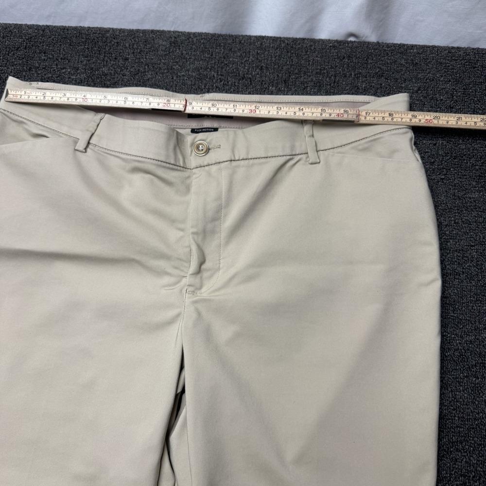 Lee 18 Short Khaki Straight Leg Flex Motion Trouser Stretch Dress Pants Mid Rise - Picture 5 of 8